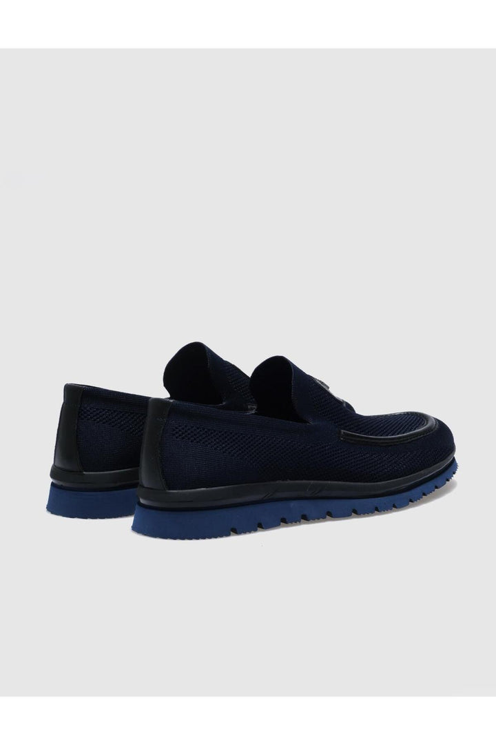 Cabani Shoes Chaussures de ville pour homme en tricot bleu marine - Bleu marine