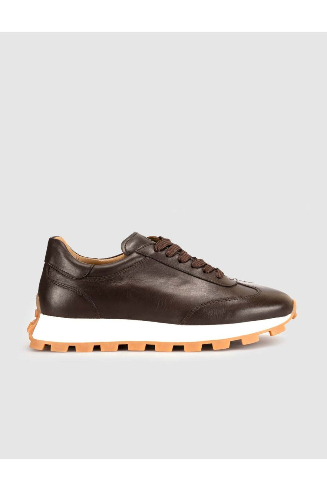 Cabani Shoes Baskets pour femmes en cuir véritable marron - Marron