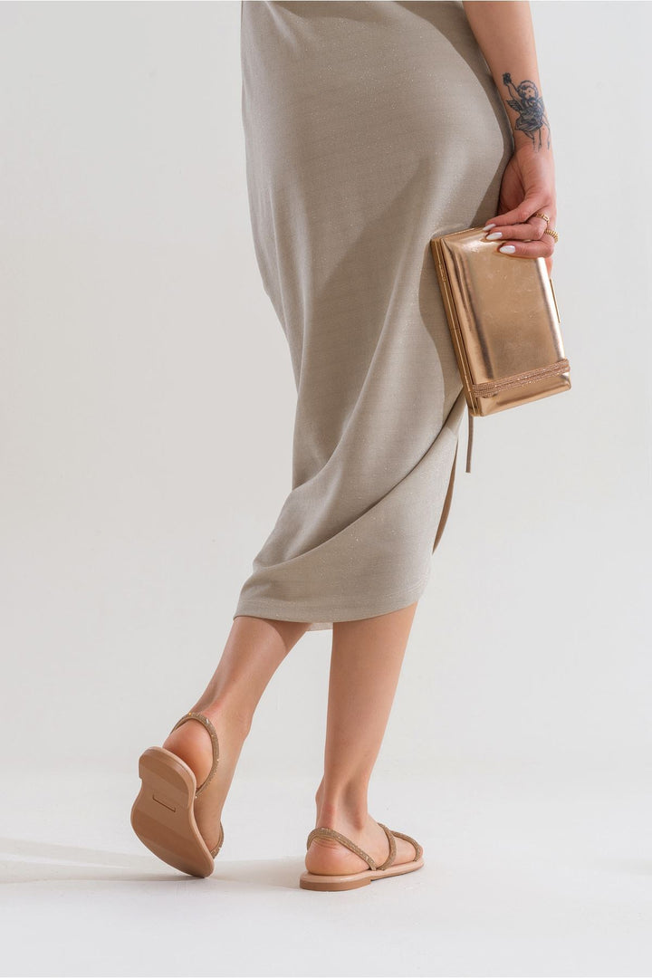 Wavelys Areta Sandales à Talon Bas en Pierre Brillante Cristalline pour Femmes Gate Shoes-rose - Rose