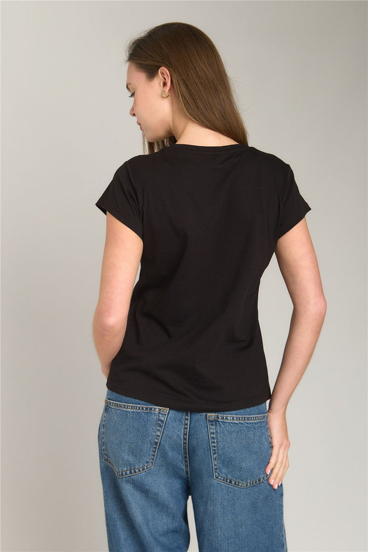 Lovely Things INA Basic T-shirt Haut de Vêtement Pyjama - Noir