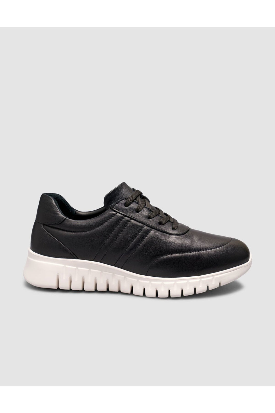 Cabani Shoes Baskets à lacets pour femmes en cuir véritable noir - Multicolore
