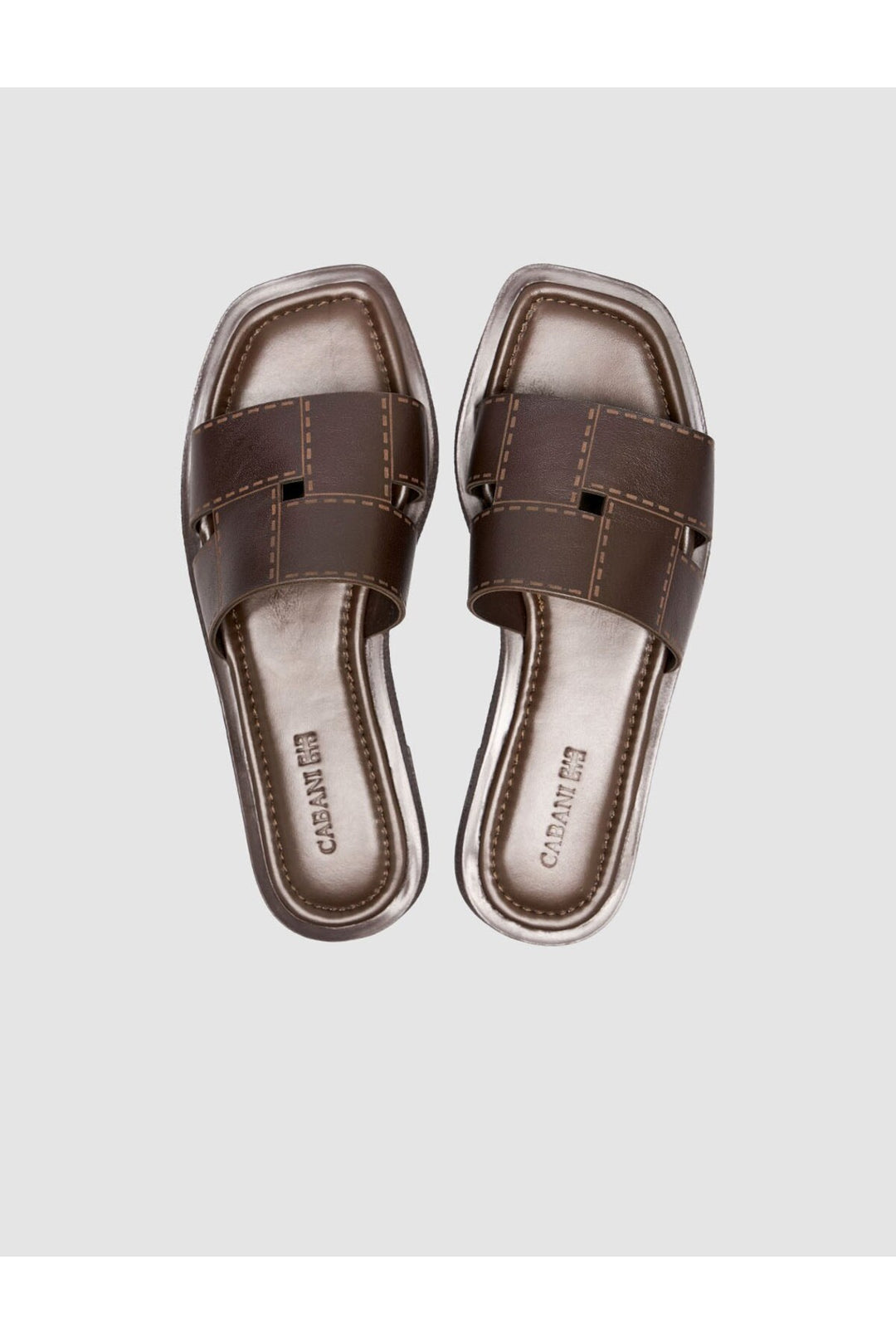 Cabani Shoes Sandales pour femmes en cuir véritable respirant marron - Multicolore