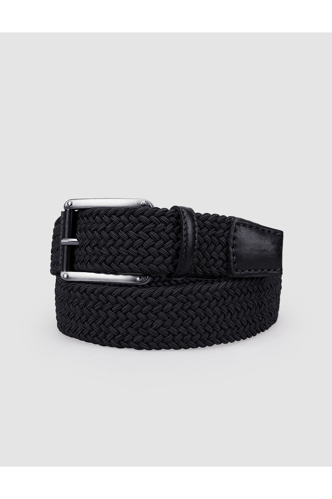 Cabani Shoes Ceinture quotidienne pour homme en tricot noir avec détails en tricot de 4 cm - Noir