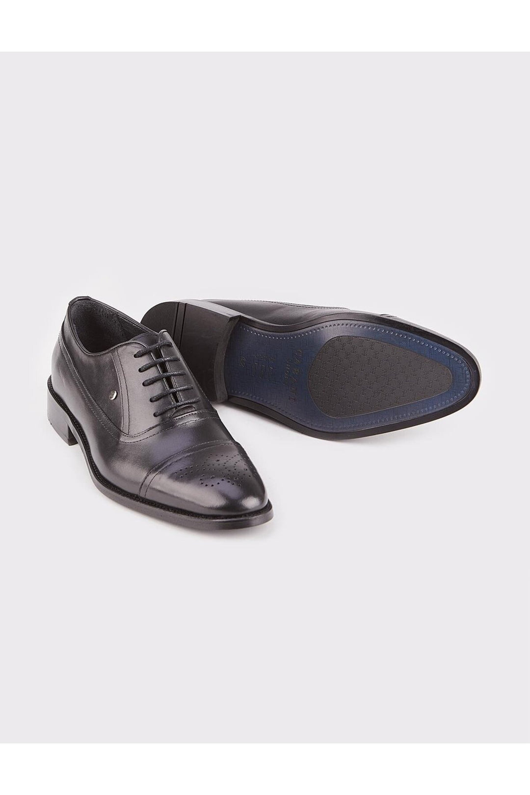 Cabani Shoes Chaussures classiques pour hommes en cuir véritable noires à lacets - Noir