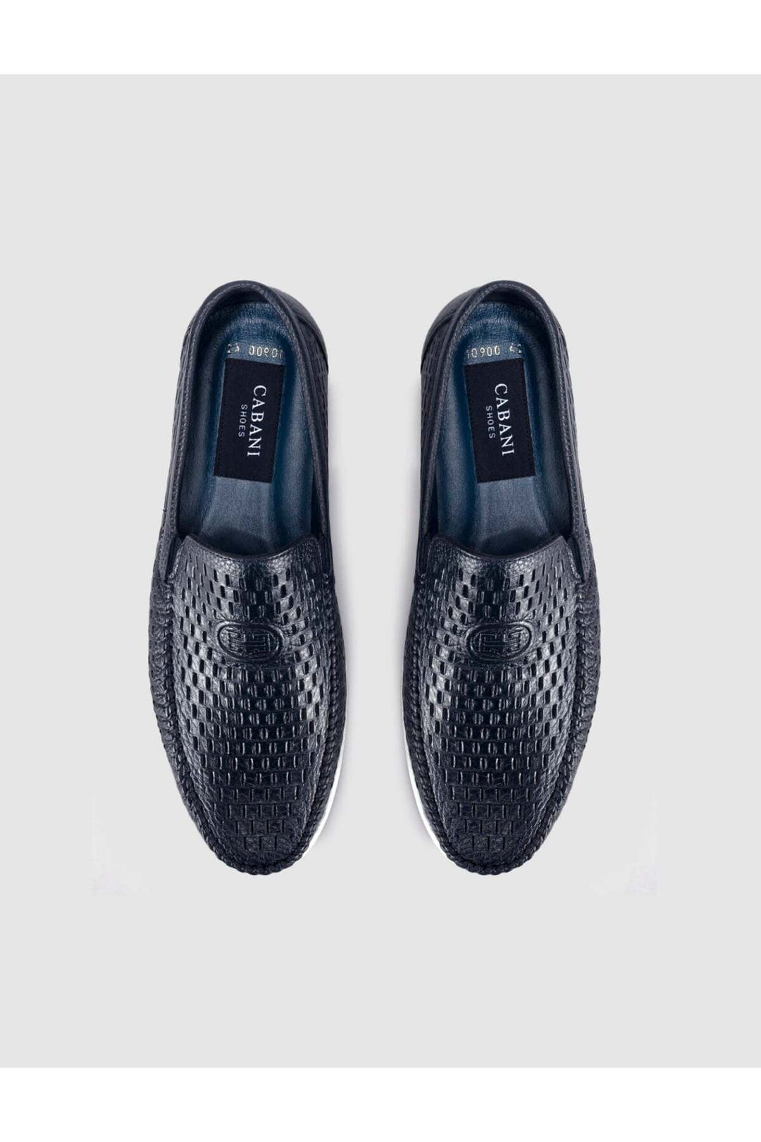 Cabani Shoes Chaussures de ville pour hommes en cuir véritable à motif crocodile bleu marine - Bleu marine