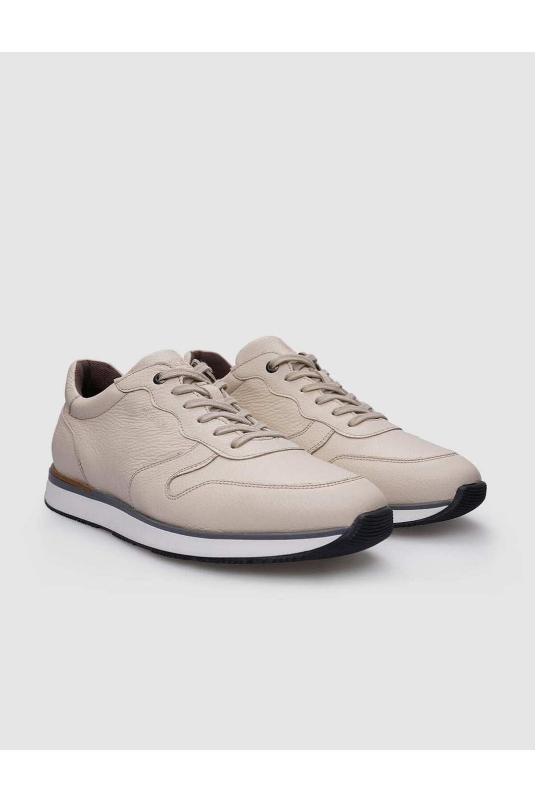 Cabani Shoes %100 Cuir véritable Chaussures de sport pour hommes beige à lacets - Beige