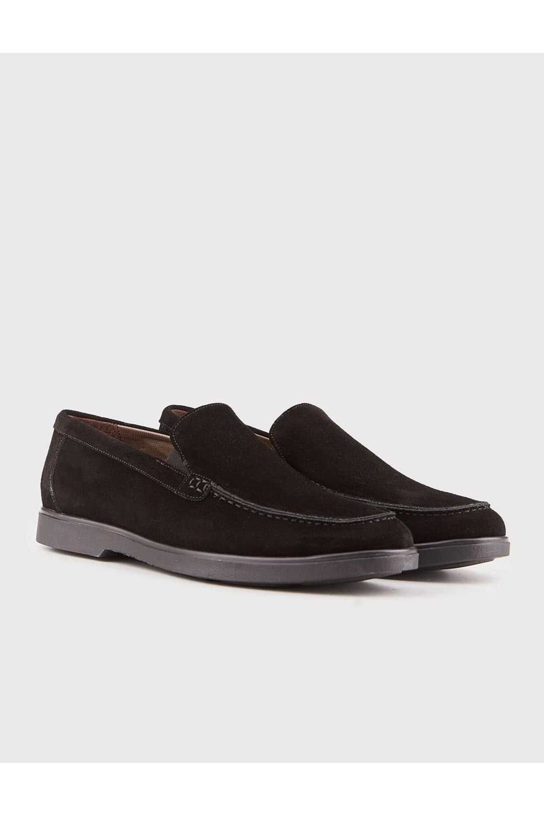 Cabani Shoes Chaussures décontractées pour hommes en cuir suédé véritable avec semelle en caoutchouc légère, noires. - Noir