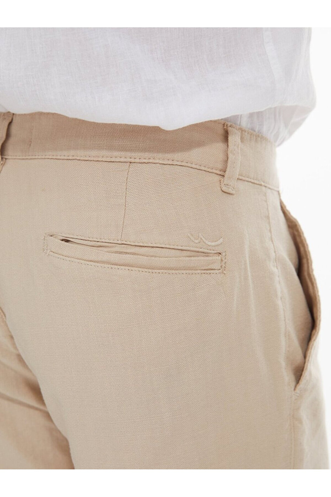 LTB Short midi beige classique aspect lin