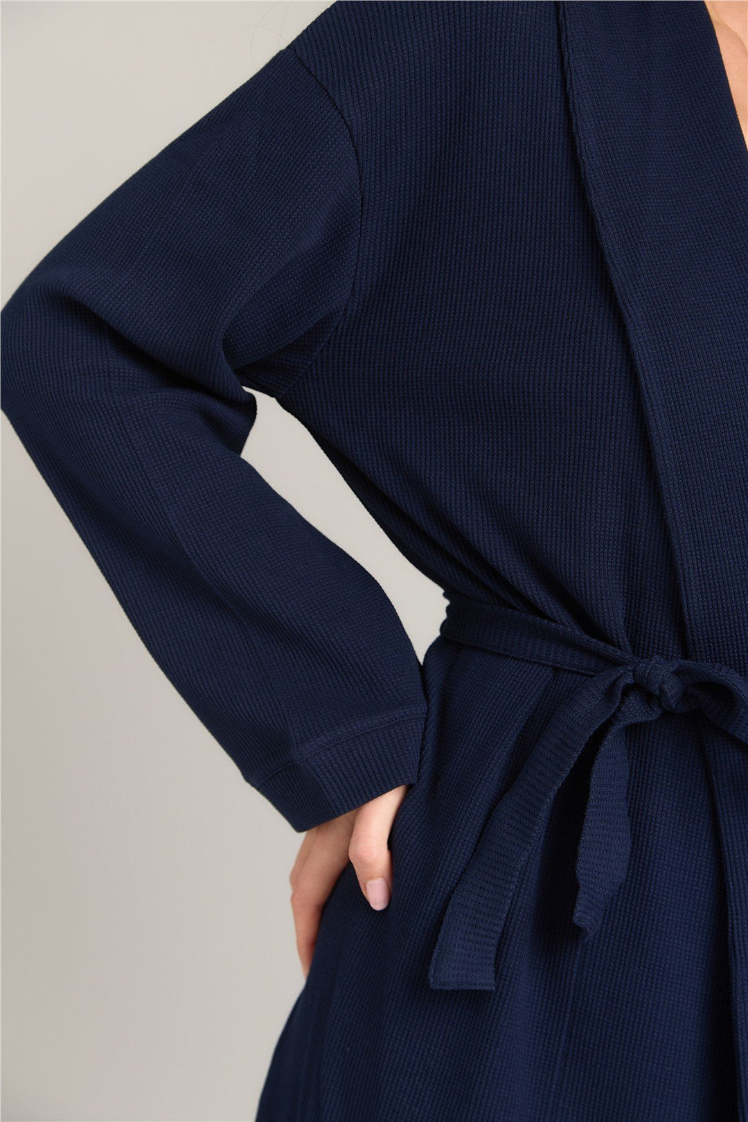Lovely Things DAKOTA Peignoir court Waffle - Bleu marine