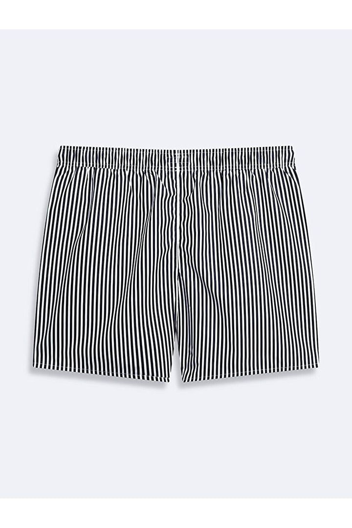 LTB Short de bain bleu marine classique à rayures