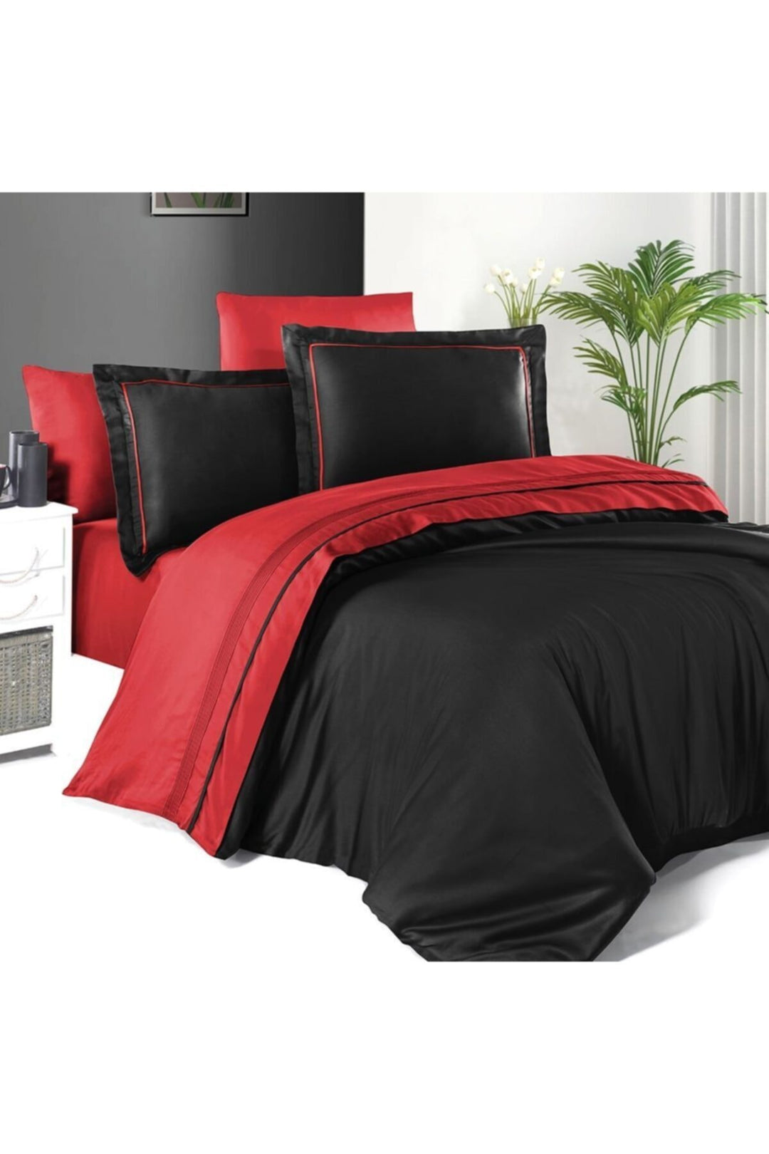 Maxhomen Ensemble de literie en satin de coton pour une personne Calderia