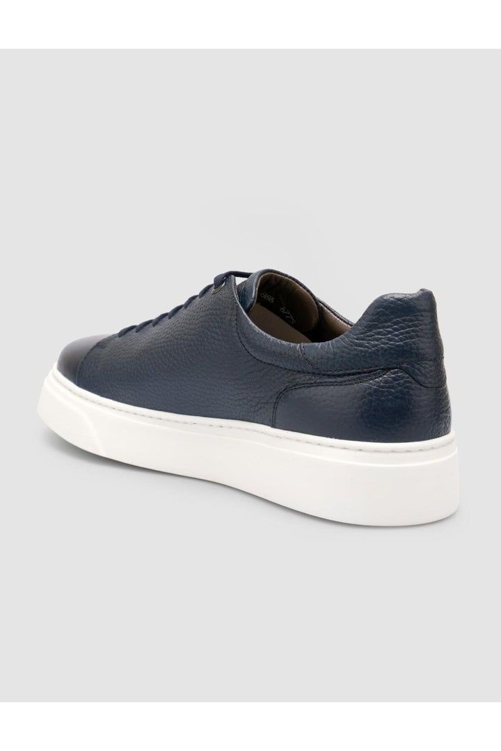 Cabani Shoes %100 Cuir véritable Bleu marine Chaussures de sport pour hommes - Bleu marine