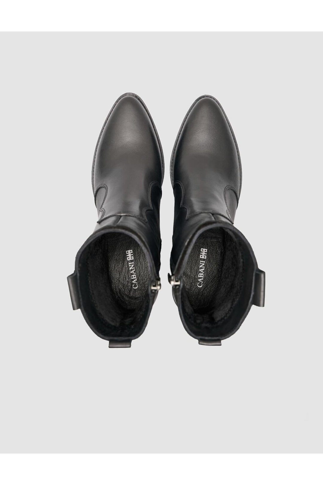 Cabani Shoes Bottines western pour femmes en cuir 100 % noir - Noir