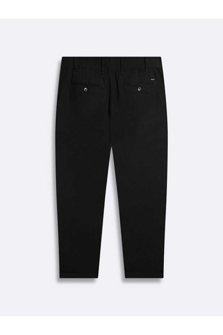 LTB Pantalon noir coupe droite aspect lin