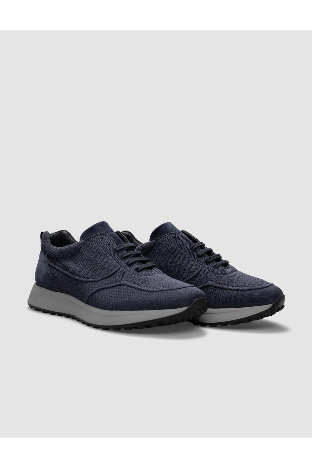 Cabani Shoes Chaussures de sport pour hommes en tricot bleu marine avec lacets. - Bleu marine