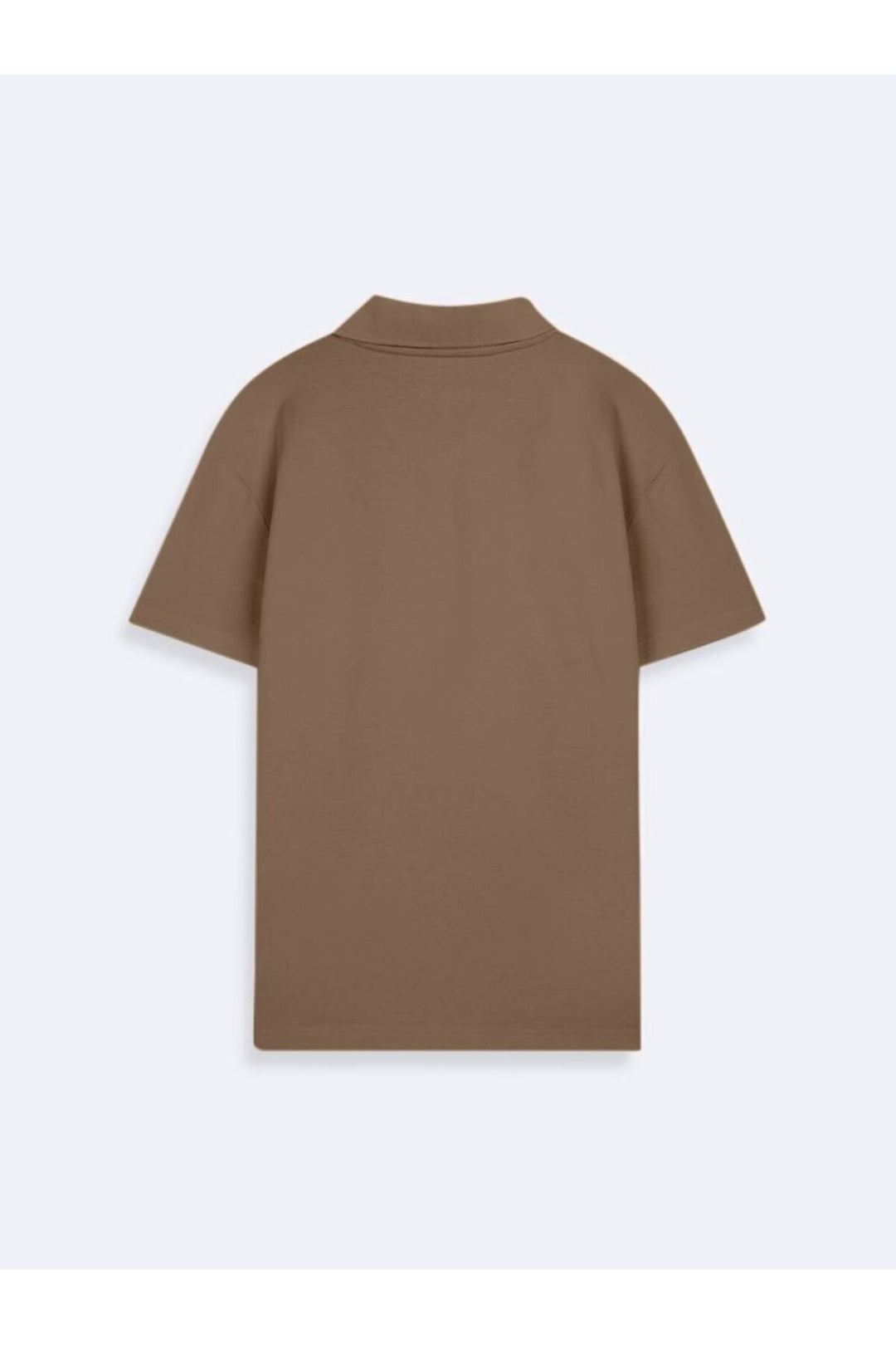 LTB T-shirt à col polo en piqué marron à col en V - Marron