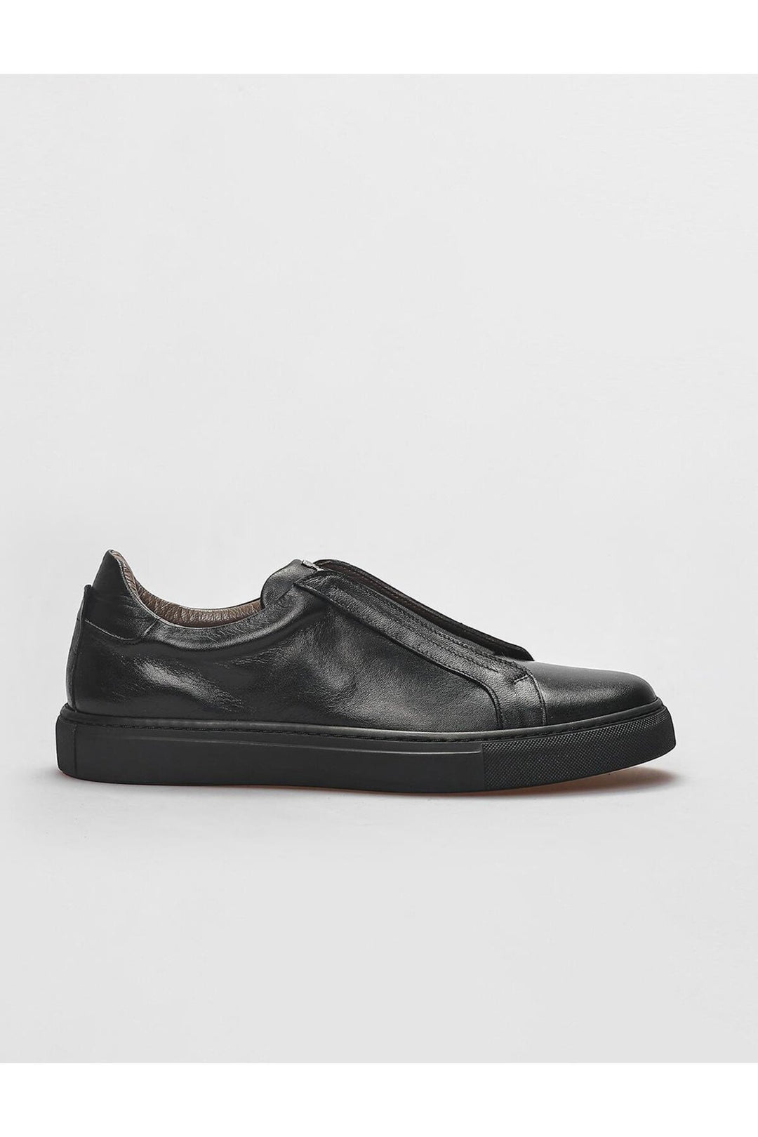 Cabani Shoes Chaussures de sport pour hommes en cuir véritable noir à lacets. - Noir