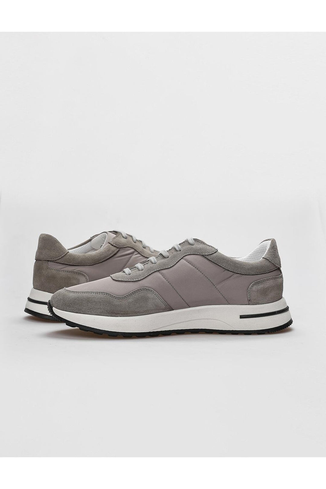 Cabani Shoes Chaussures de sport pour hommes en cuir véritable gris à lacets. - Gris