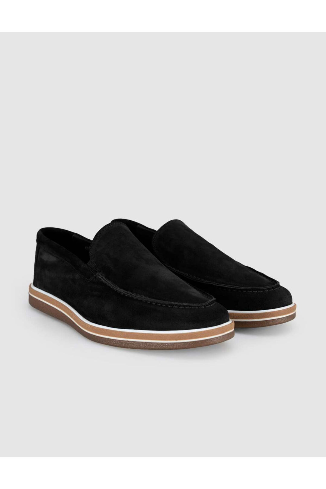Cabani Shoes Chaussures Loafer pour hommes en cuir véritable suédé noir - Multicolore