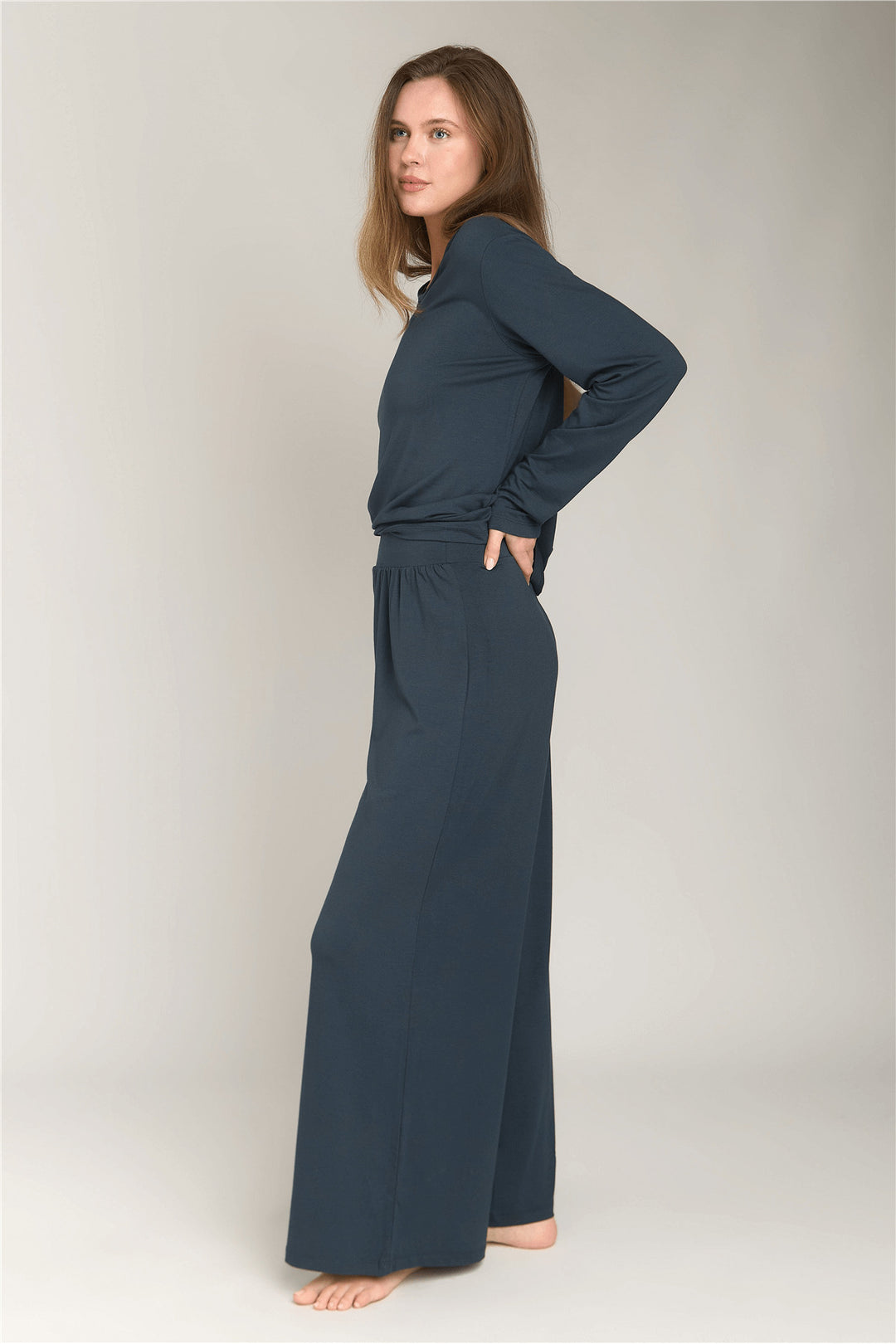 Lovely Things Pantalon en maille ELLA - Bas de pyjama - Anthracite