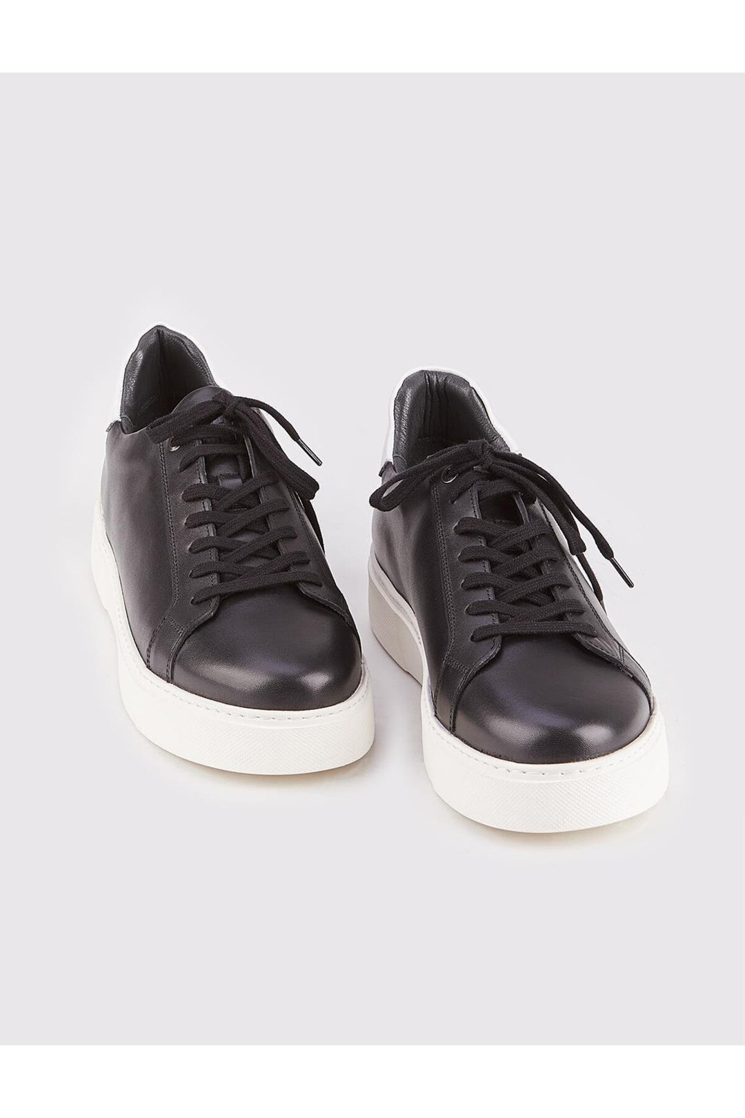Cabani Shoes Chaussures de sport pour hommes en cuir véritable, noires, à lacets, avec semelle en EVA. - Noir