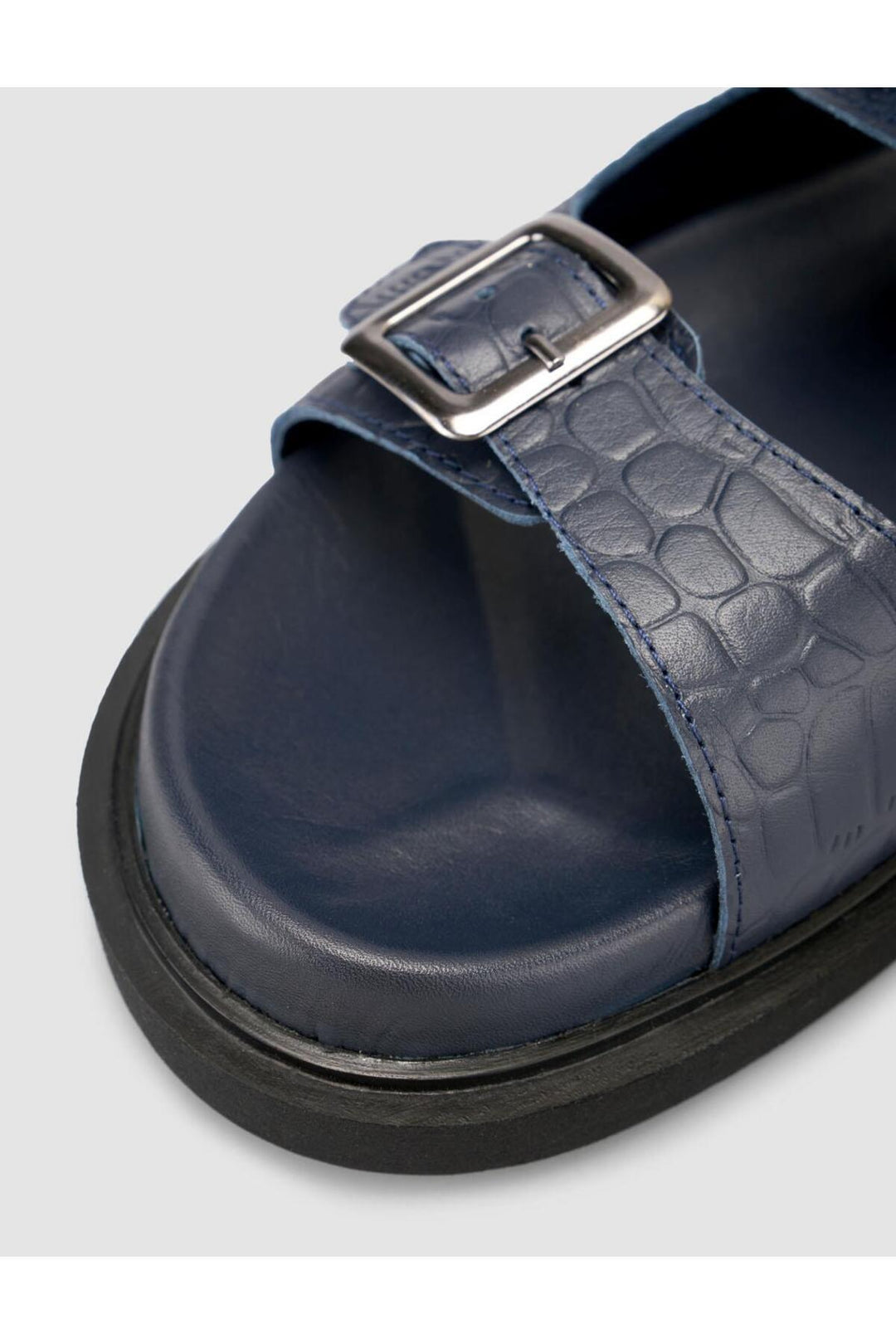 Cabani Shoes %100 Cuir Véritable Sandale Homme en Croco Bleu marine - Bleu marine