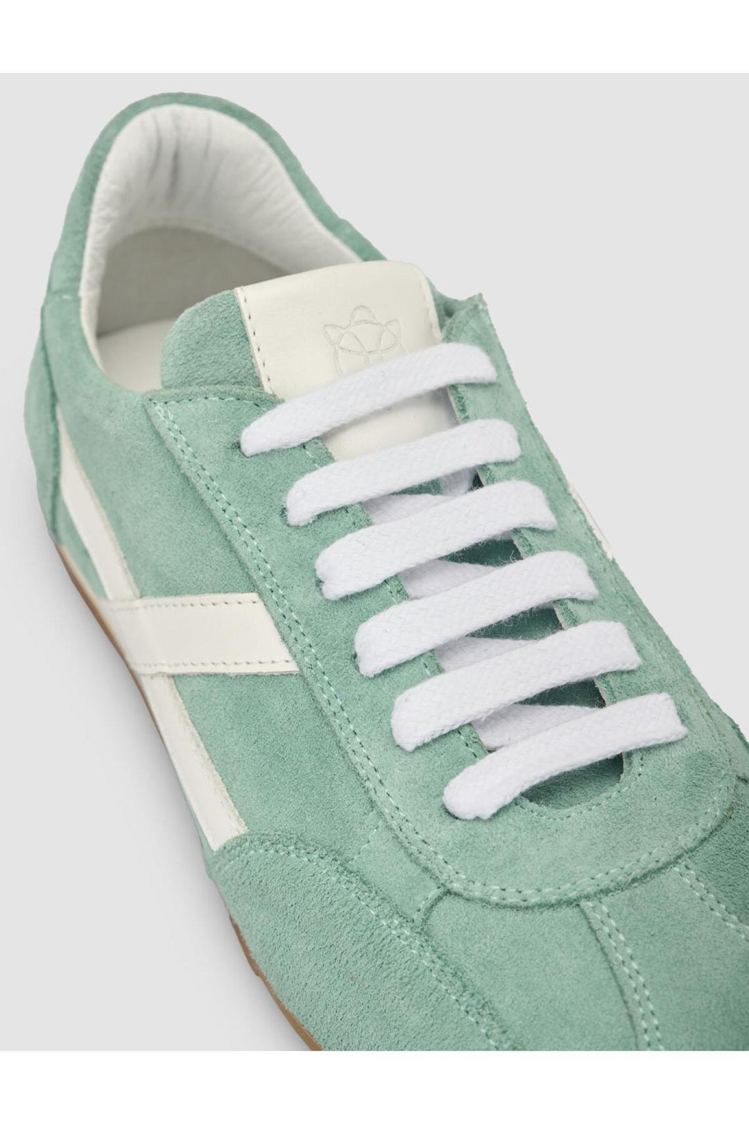 Cabani Shoes MonaMae Baskets femme en suède vert 100% cuir véritable à lacets - Vert