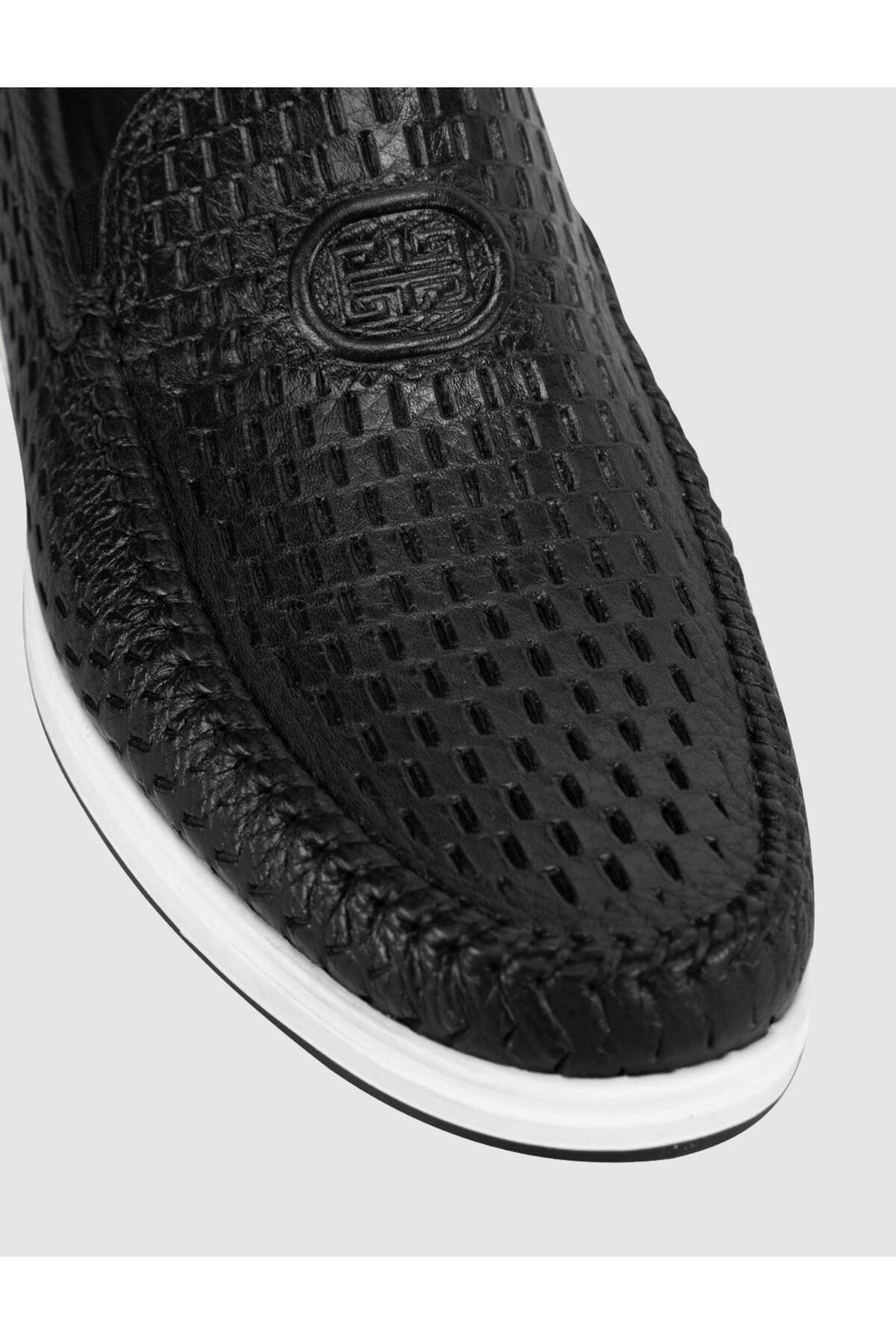 Cabani Shoes Chaussures de ville pour hommes en cuir véritable avec motif crocodile noir - Noir