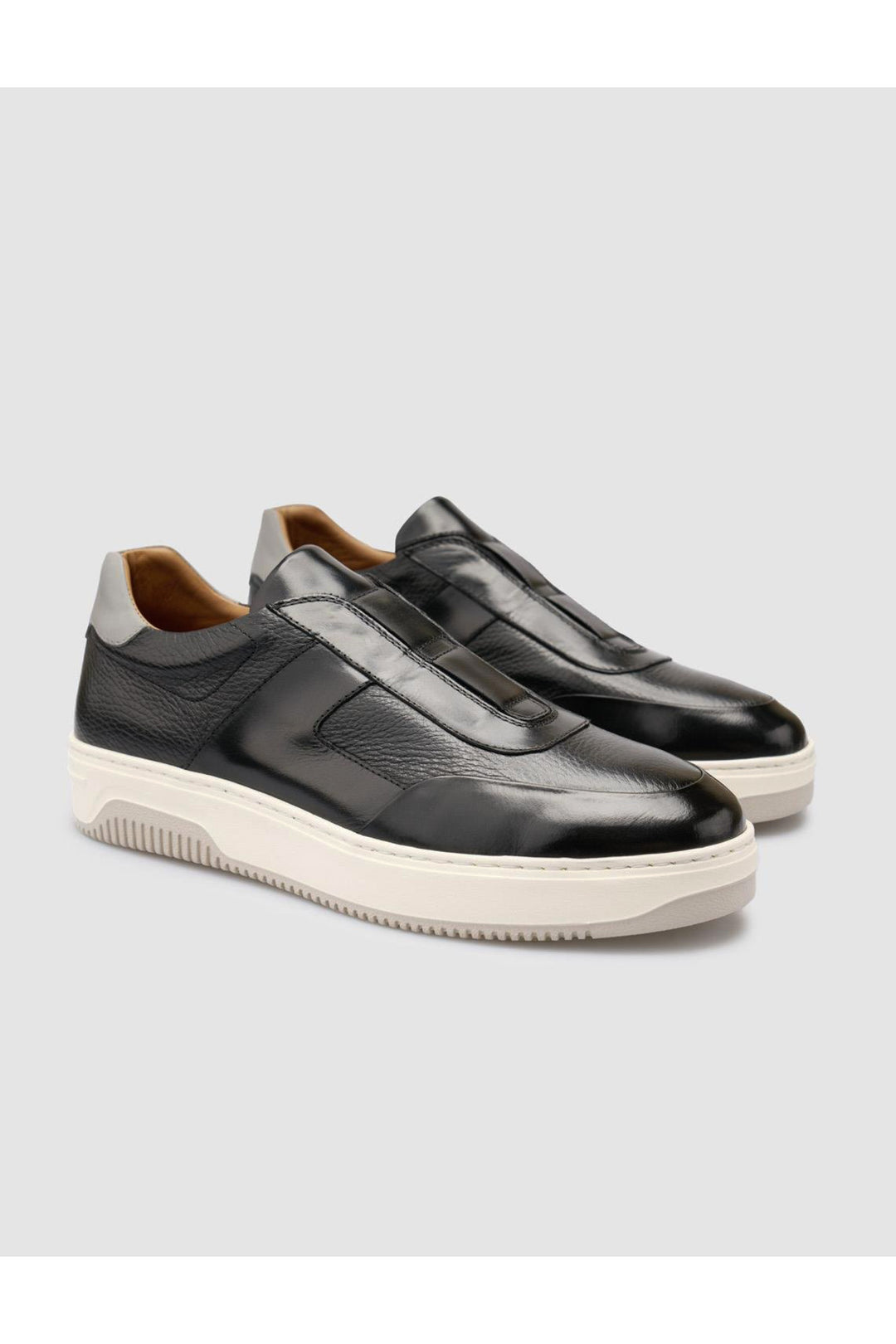 Cabani Shoes %100 Cuir véritable Chaussures de sport pour hommes noires - Noir