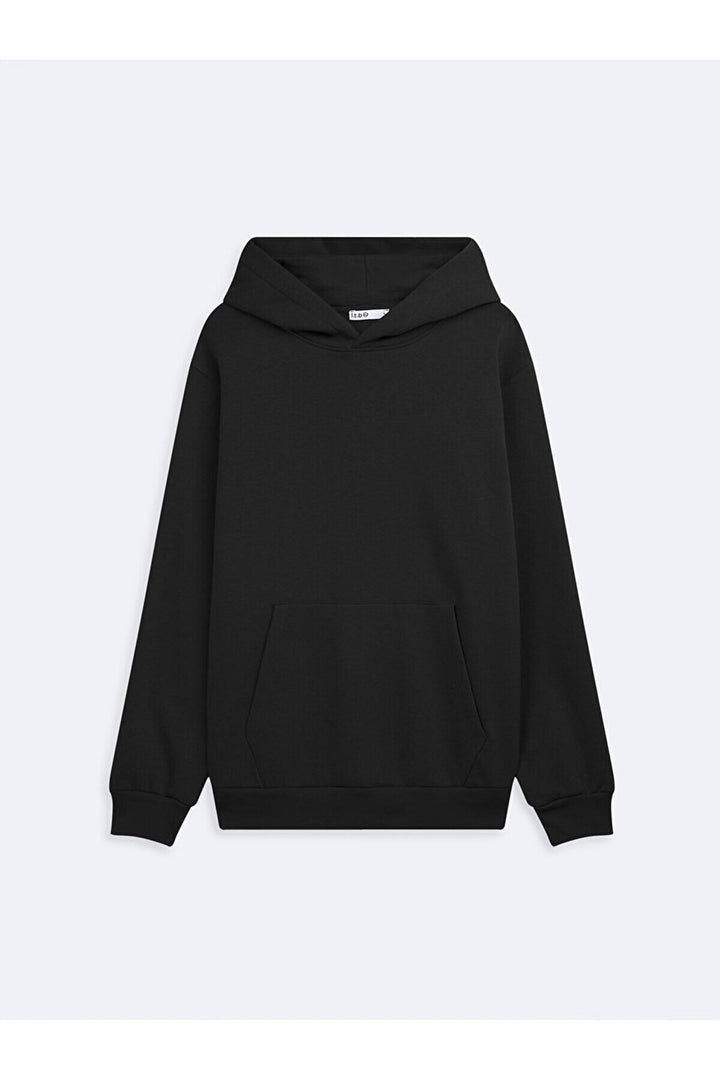 LTB Sweat noir à capuche et manches longues Bass