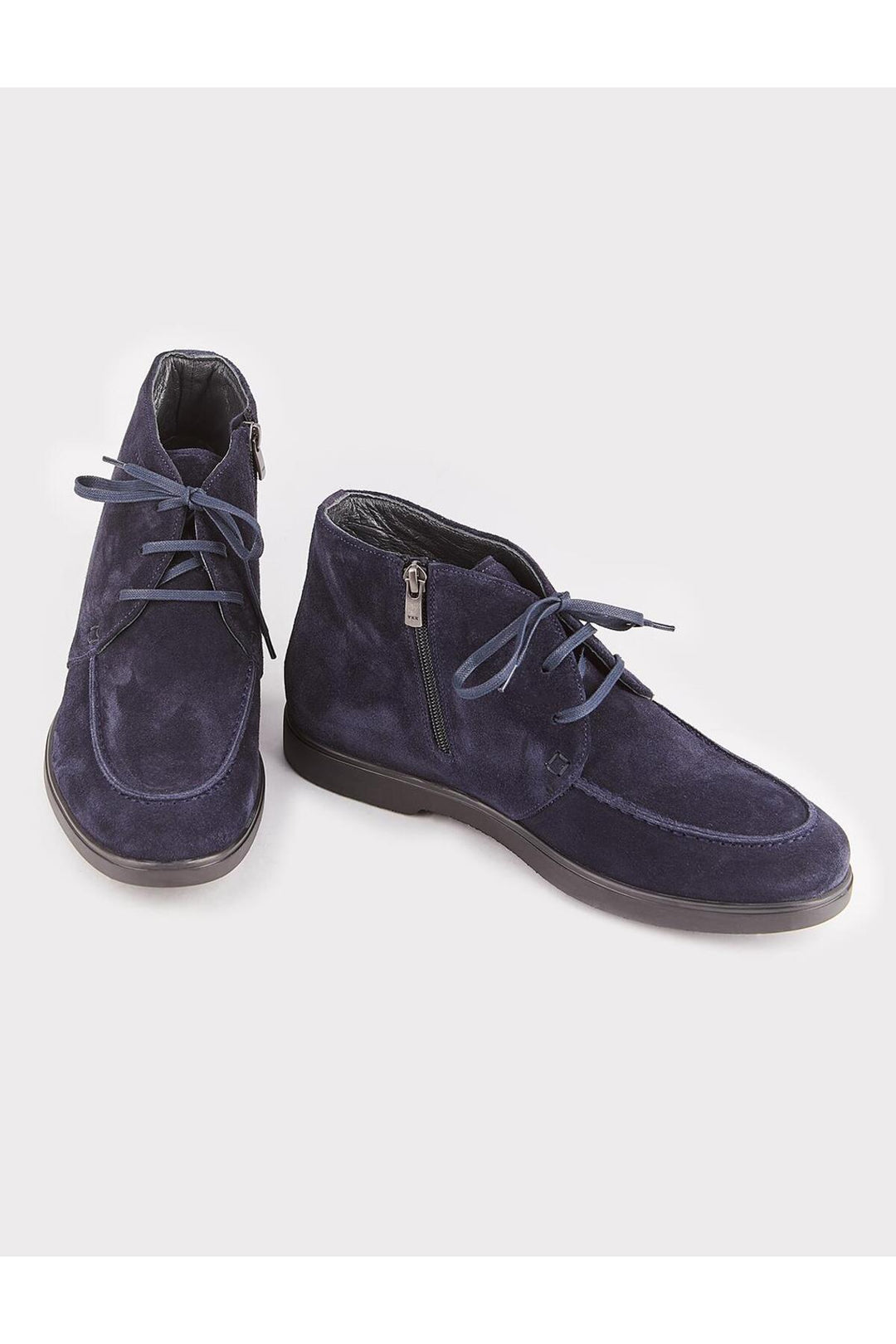 Cabani Shoes Bottines homme en cuir suédé bleu marine à fermeture éclair - Bleu marine