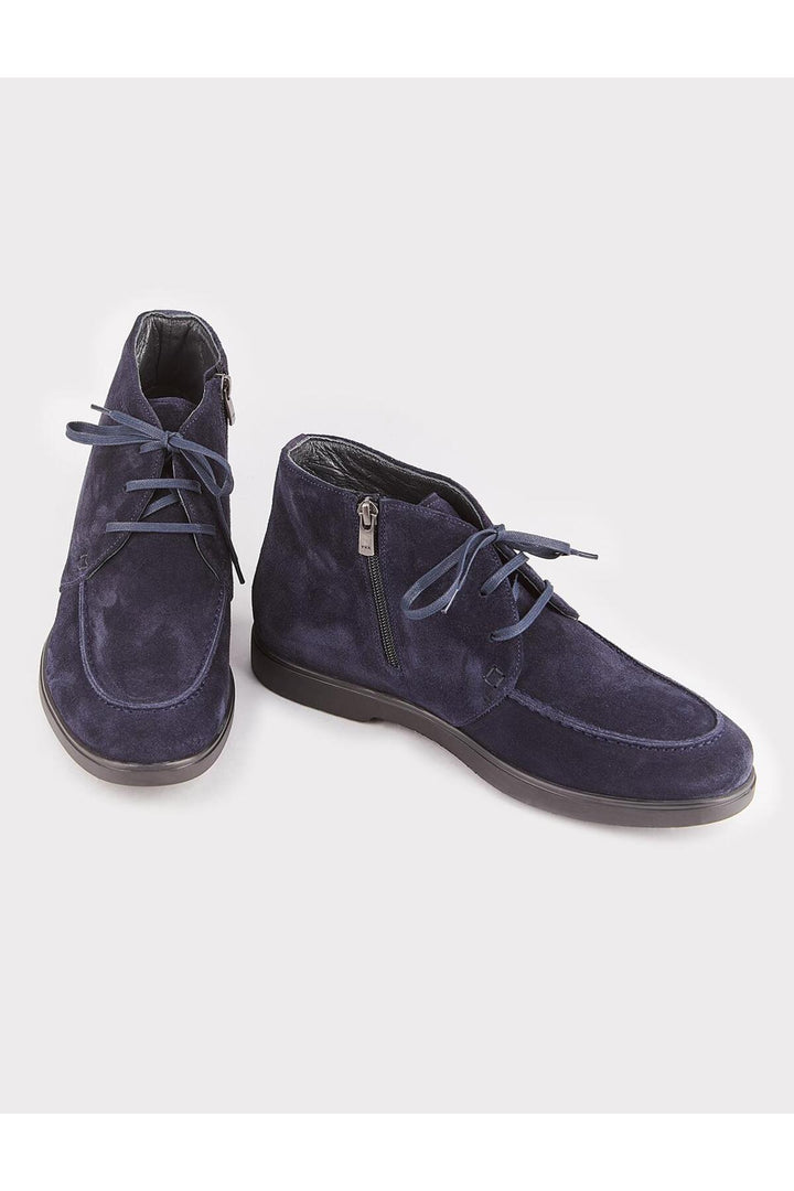 Cabani Shoes Bottines homme en cuir suédé bleu marine à fermeture éclair - Bleu marine