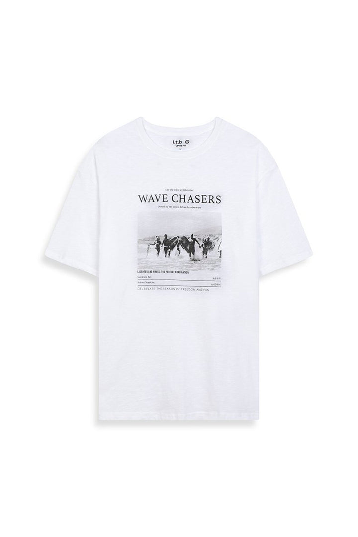 LTB T-shirt blanc imprimé - Blanc