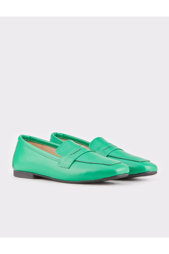 Cabani Shoes Chaussures Loafer Femme en Cuir Véritable Vert - Vert