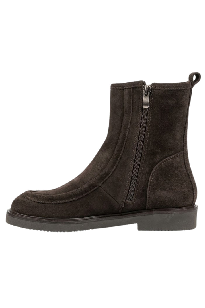 Wavelys BOT FEMME EN CUIR SUEDE VÉRITABLE MARRON AVEC FERMETURE ÉCLAIR STYLE LOAFER ZOYI - Marron