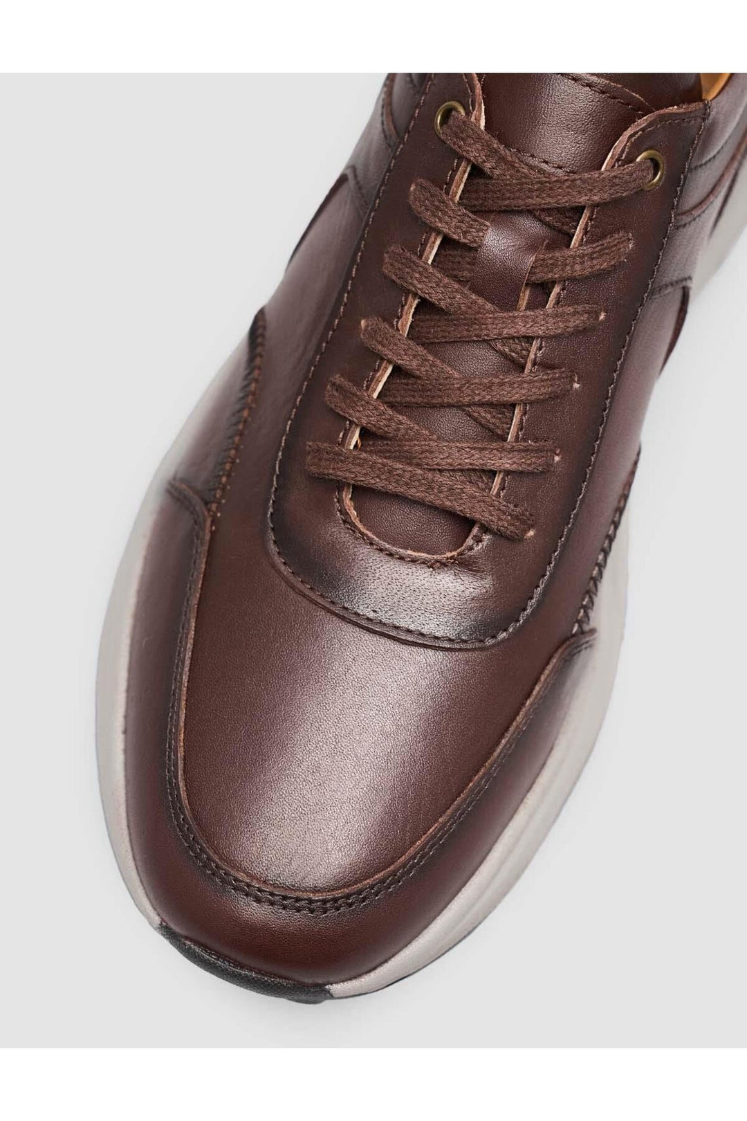 Cabani Shoes %100 Cuir véritable Baskets marron pour homme à lacets - Marron