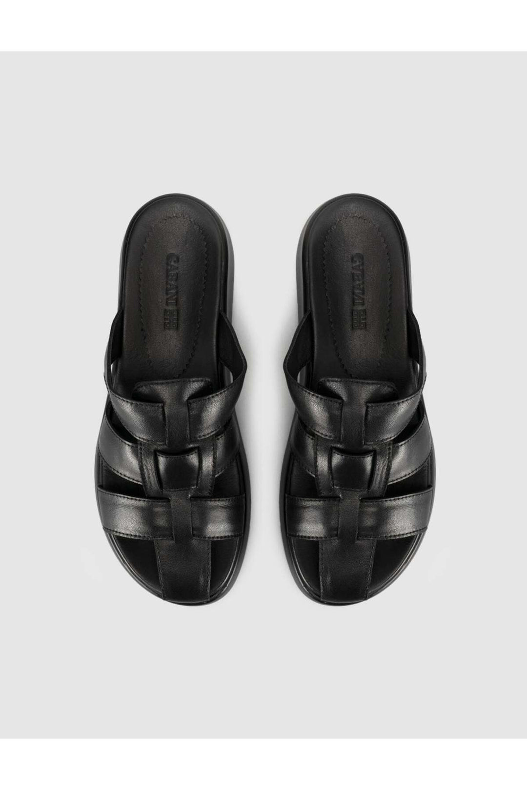 Cabani Shoes Sandale à plateforme en cuir véritable pour femme noire - Multicolore