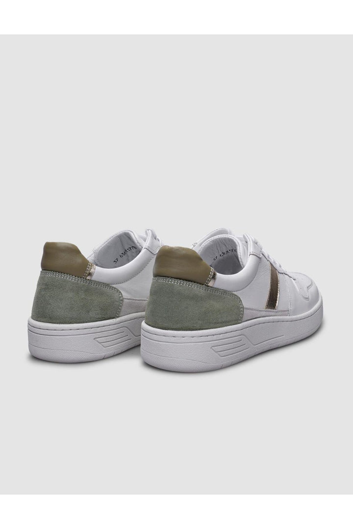 Cabani Shoes Baskets de sport pour femmes en cuir véritable 100% blanches - Blanc