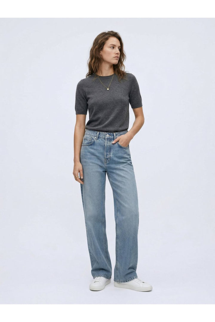 LTB Pantalon en Jean Indigo Taille Haute Droit Vanetta - Marron
