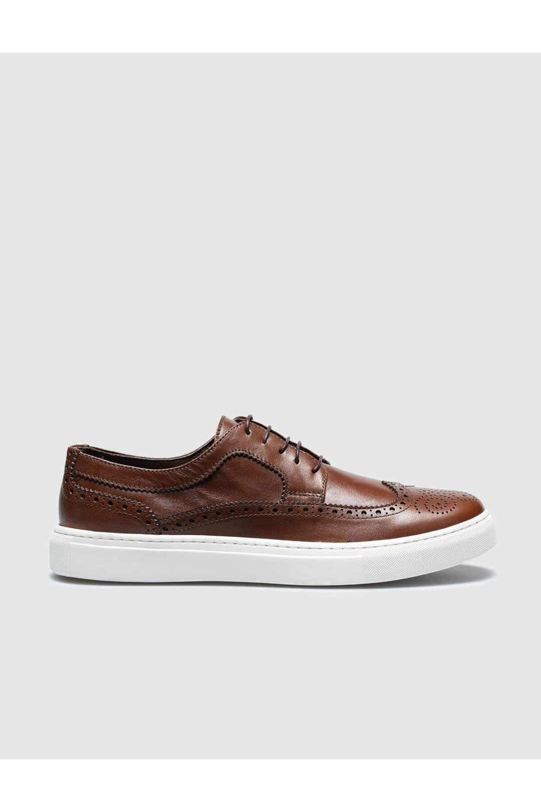 Cabani Shoes Chaussures de sport pour hommes en cuir véritable, couleur tabac, à lacets. - Tabac