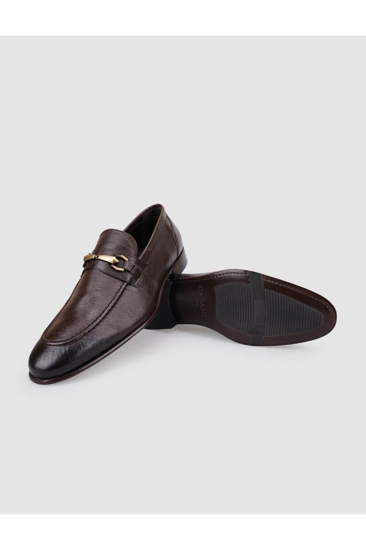 Cabani Shoes Chaussures classiques pour hommes en cuir véritable 100% marron avec boucle. - Marron