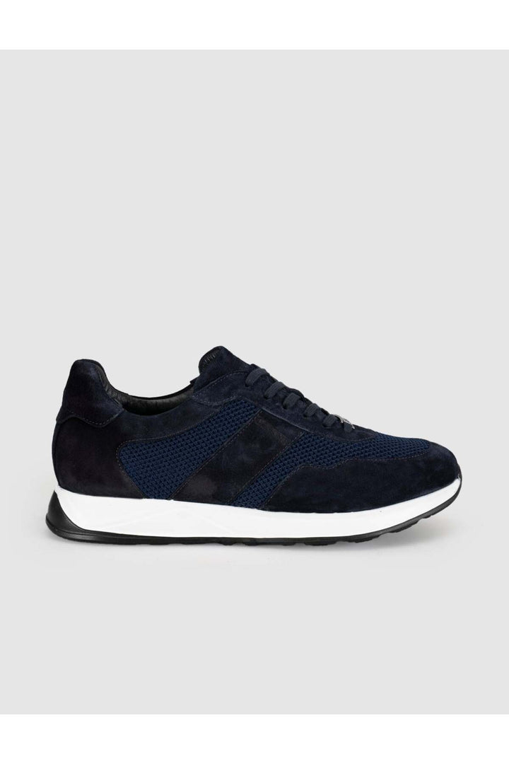 Cabani Shoes Baskets décontractées pour hommes en cuir véritable bleu marine - Bleu marine