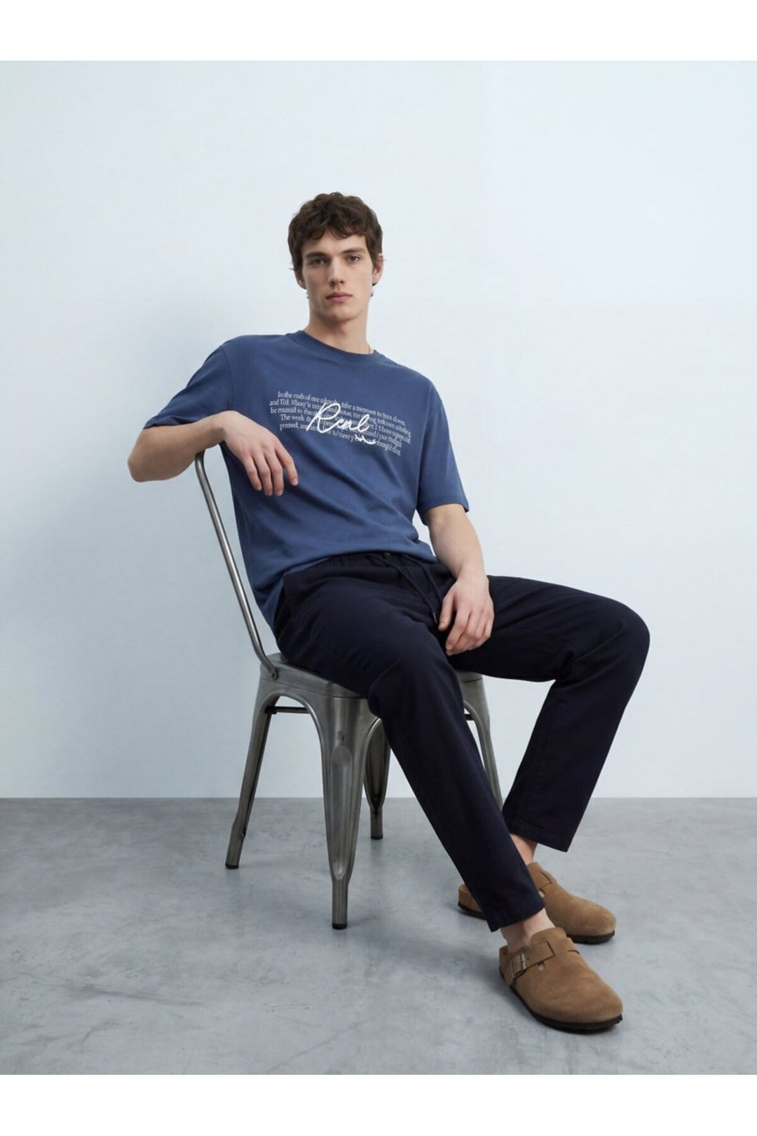LTB T-shirt Bleu Marine Imprimé Logo Silver - Multicolore