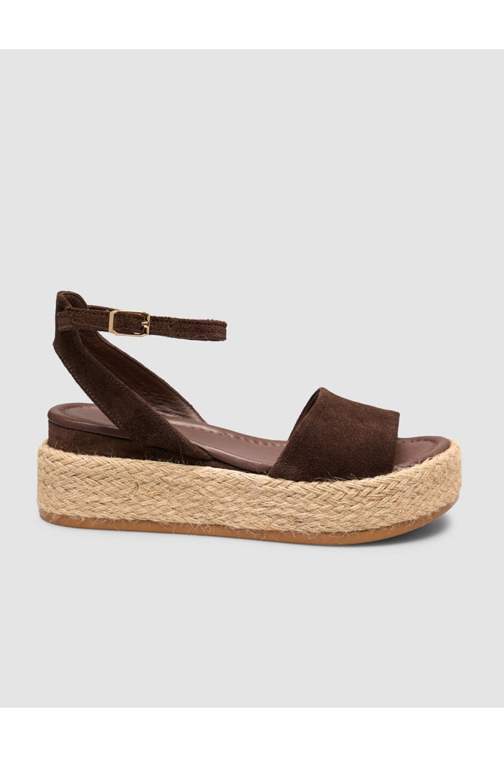 Cabani Shoes %100 Cuir véritable Sandales en suède pour femmes marron - Multicolore