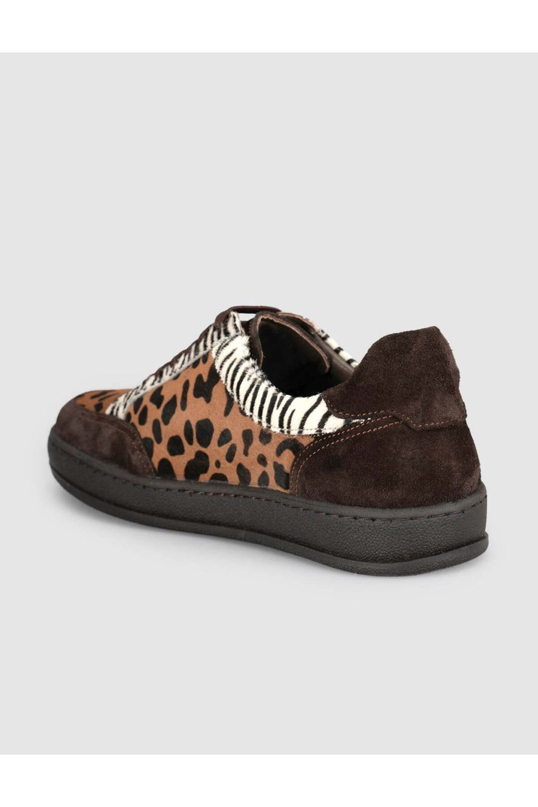 Cabani Shoes Baskets en cuir suédé à motif léopard pour femme - Multicolore