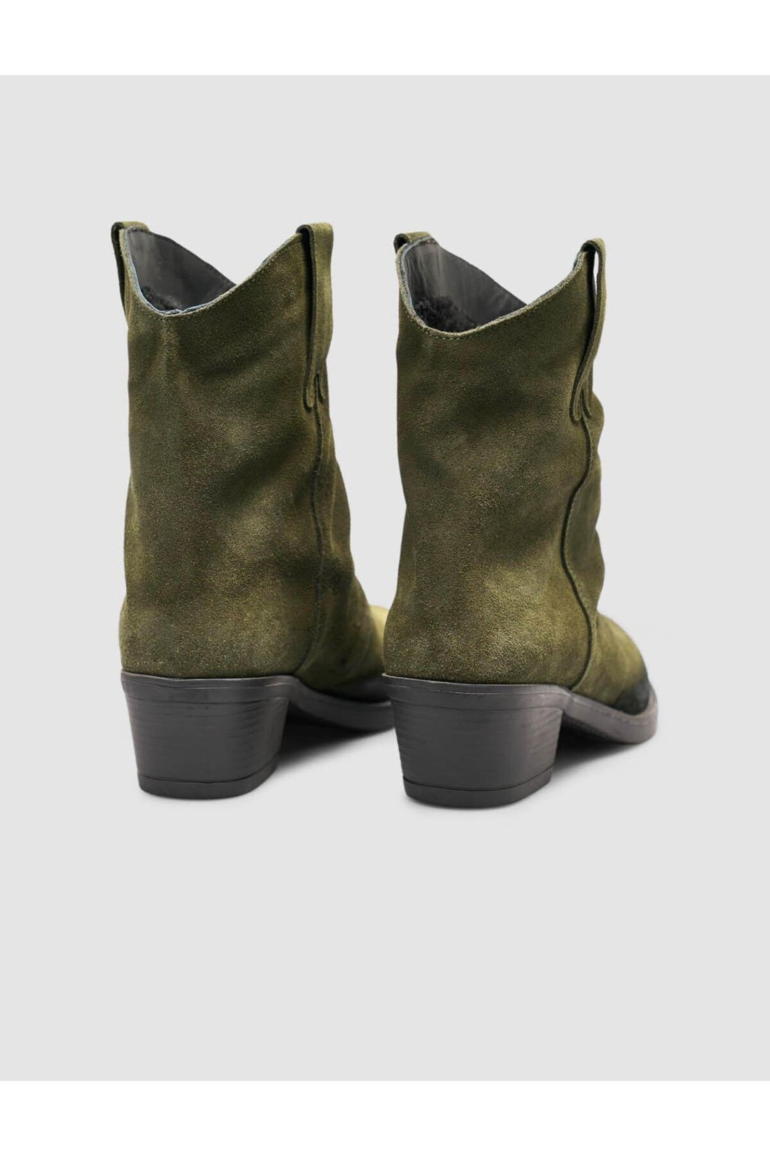 Cabani Shoes Bottines western en cuir suédé véritable vert pour femme - Multicolore