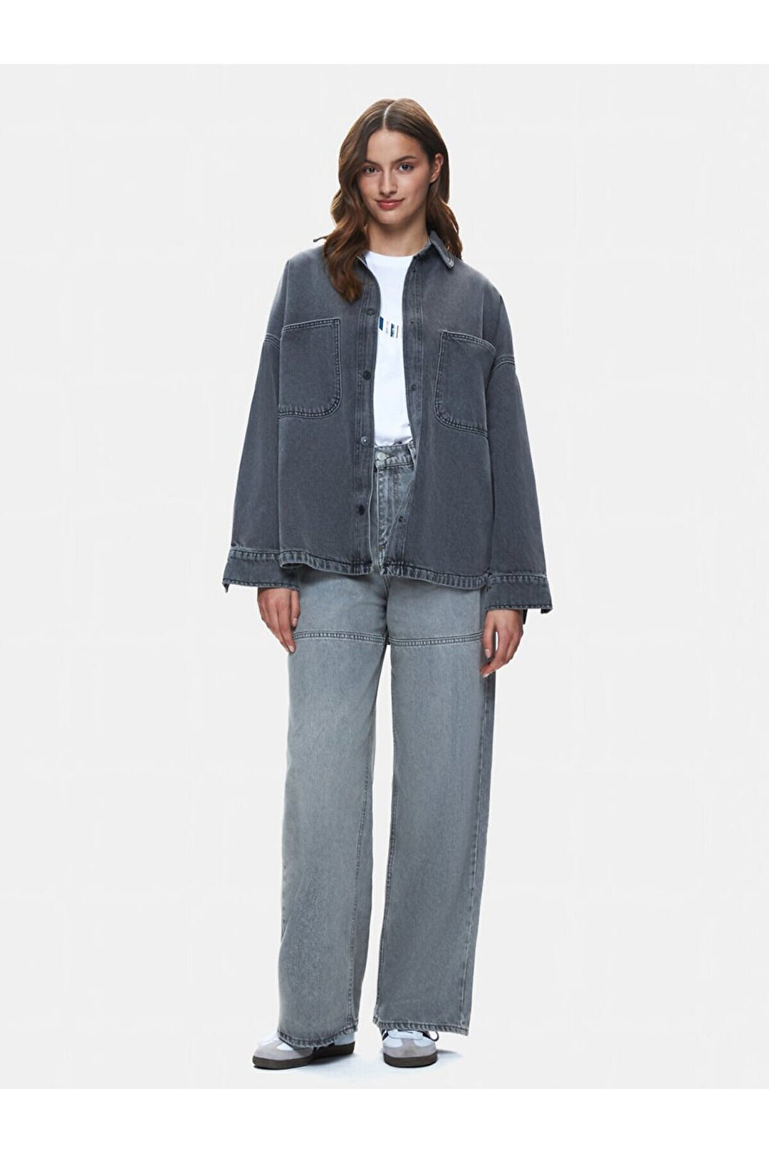 LTB Jeannıe Chemise en Jean Oversize - orta Gris_55802
