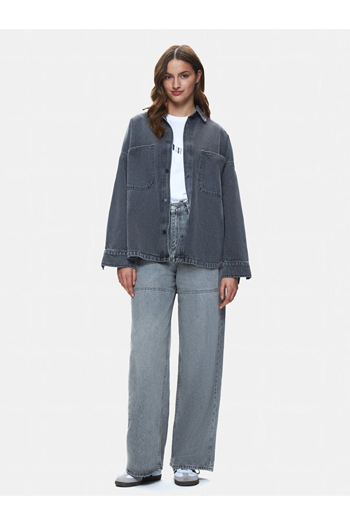 LTB Jeannıe Chemise en Jean Oversize - orta Gris_55802