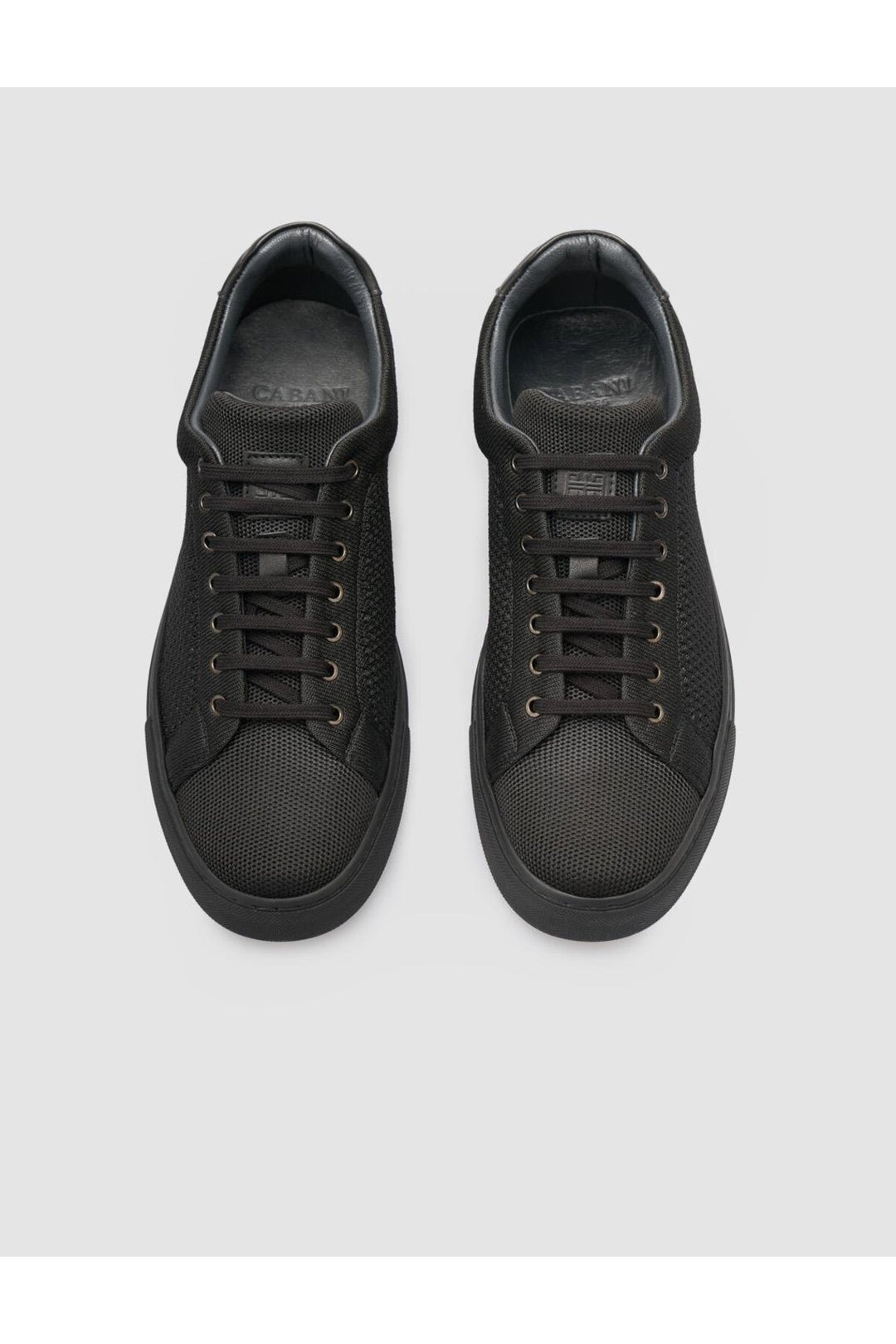 Cabani Shoes Chaussures de sport pour hommes en tricot noir avec lacets - Noir