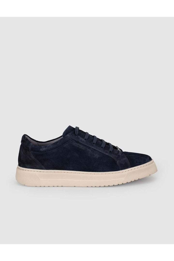 Cabani Shoes Bleu marine Suède Cuir véritable Chaussures de sport décontractées pour hommes - Bleu marine